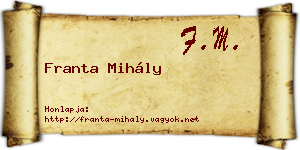 Franta Mihály névjegykártya