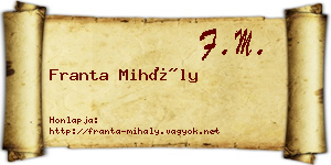 Franta Mihály névjegykártya